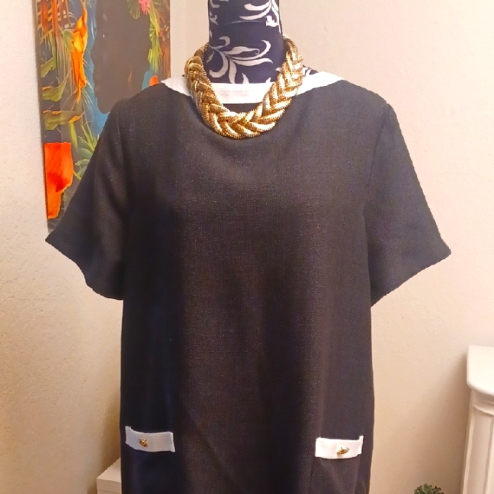 Black and White Tweed Dress